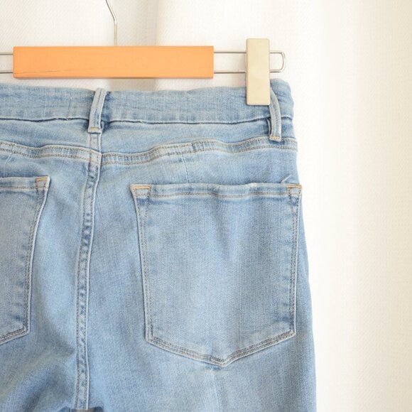 Frame Le Crop Mini Boot Flare Raw Hem Light Wash Jeans Sz 26 - Picture 10 of 11